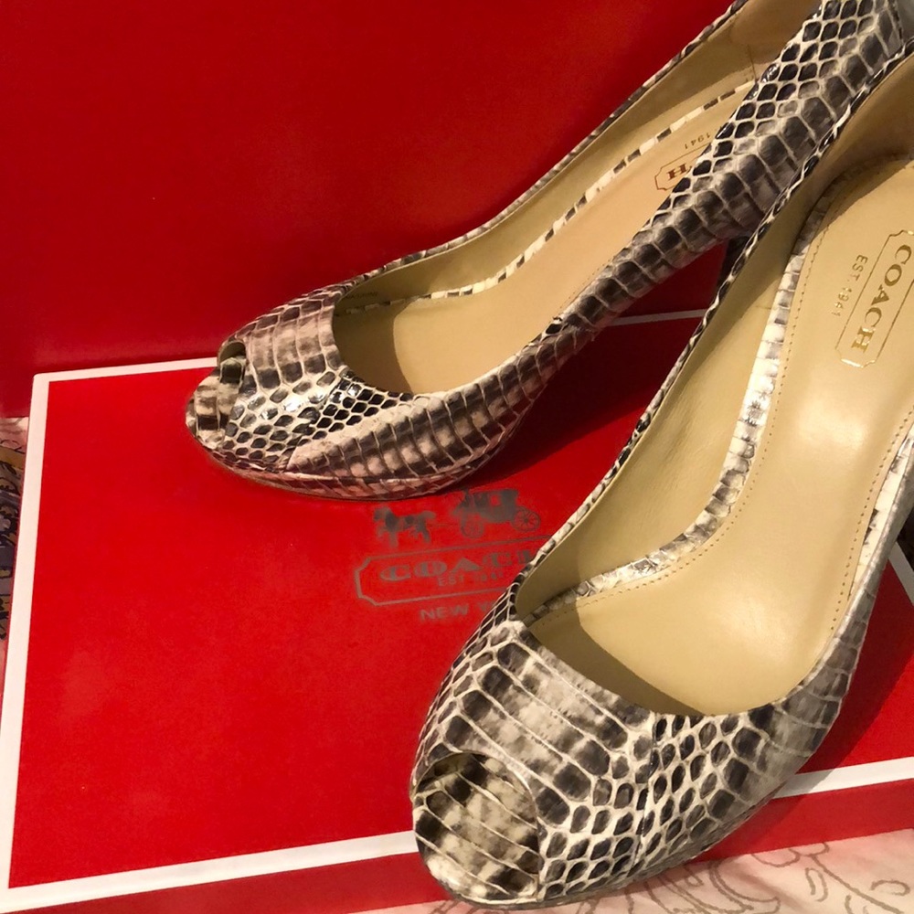 Coach Selma Python Peeptoe - image 1